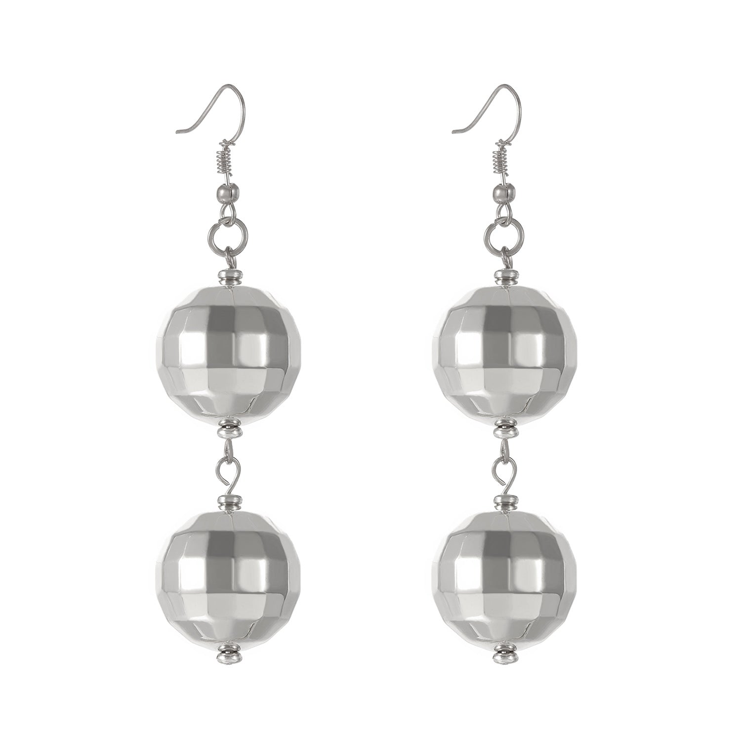 Wholesale Round Earrings Necklace Disco Bracelet Women Set Electroplating Jewelry